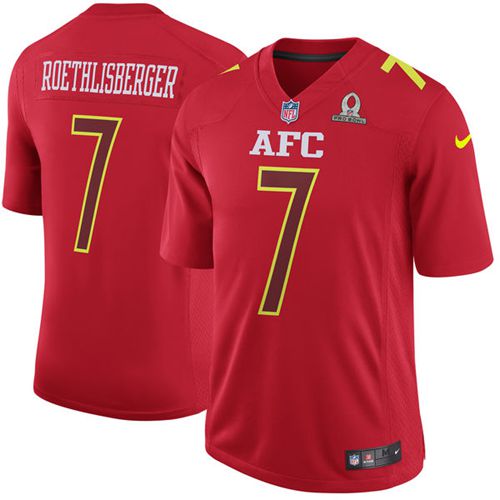 Nike Steelers #7 Ben Roethlisberger Red Men's Stitched NFL Game AFC Pro Bowl Jersey - Click Image to Close